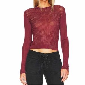 NWOT Free People H2O Burgundy Knit pullover